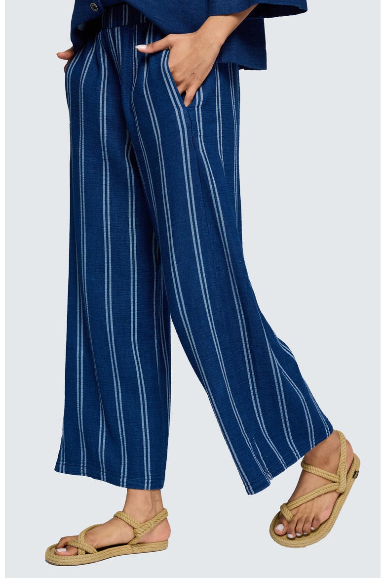 Azalea Denim Muslin Pants, Alternate, color, Stripe Denim