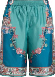 Versace Coral Theatre Silk Shorts