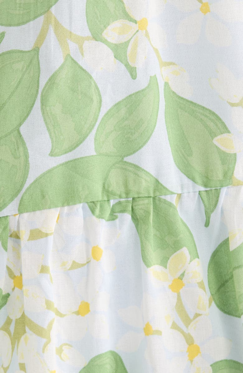 SUGARLIPS Kiany Floral Print Ruffle Minidress, Alternate, color, Light-Blue-Green