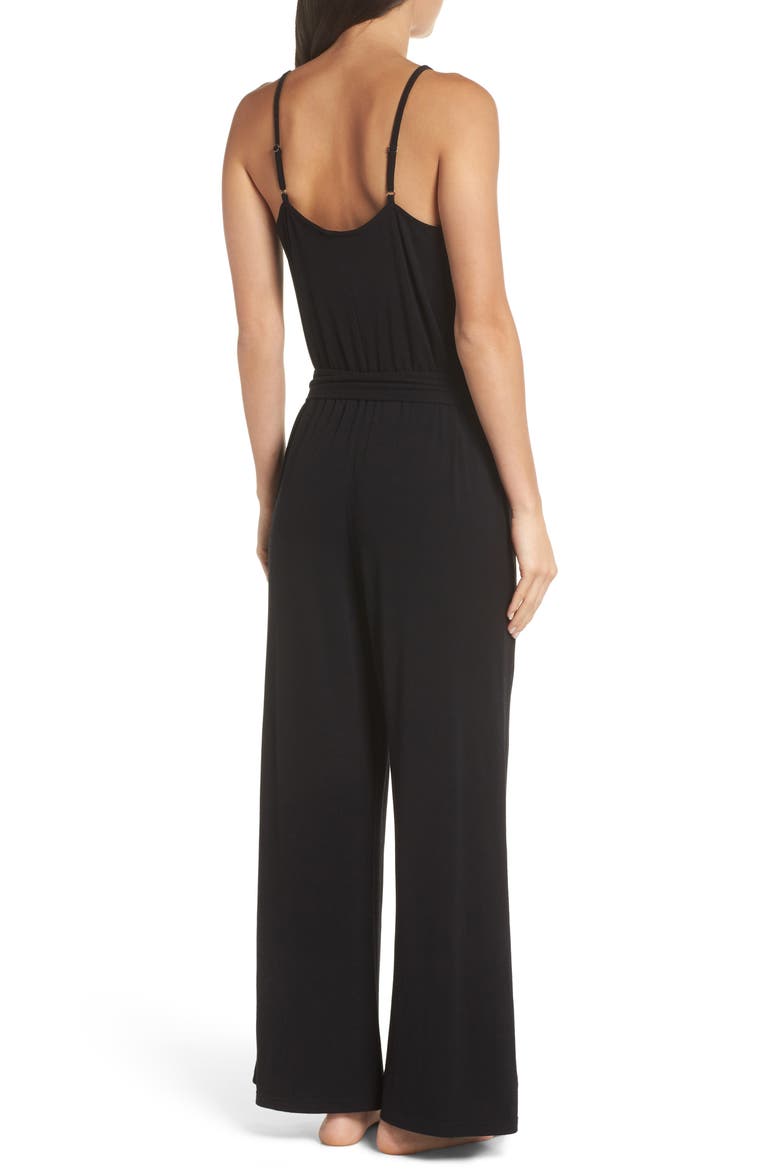 Lounge Jumpsuit (Nordstrom Exclusive), Alternate, color, BLACK