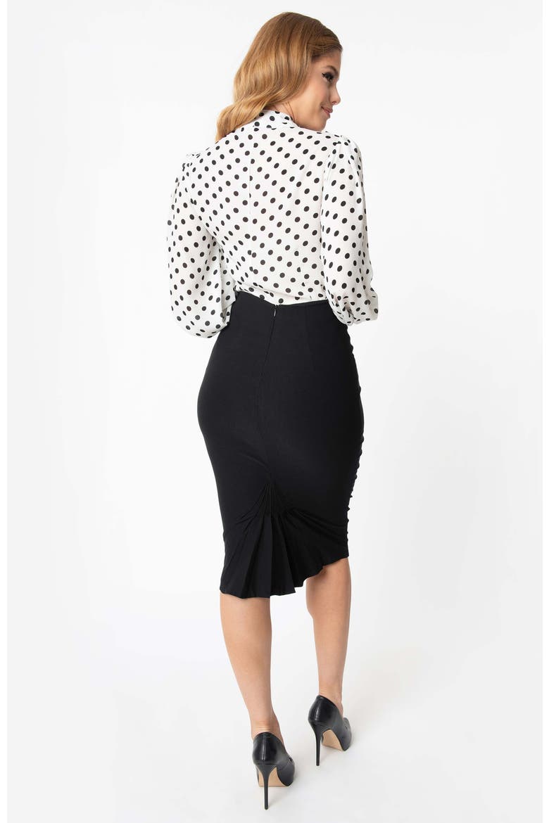1950s High Waist Tracy Wiggle Skirt, Alternate, color, Black