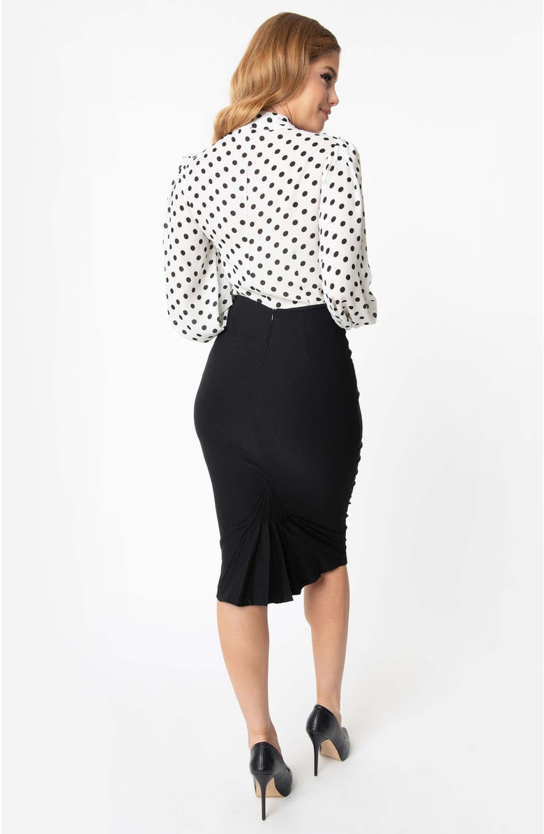 Unique Vintage 1950s High Waist Tracy Wiggle Skirt, Alternate, color, Black