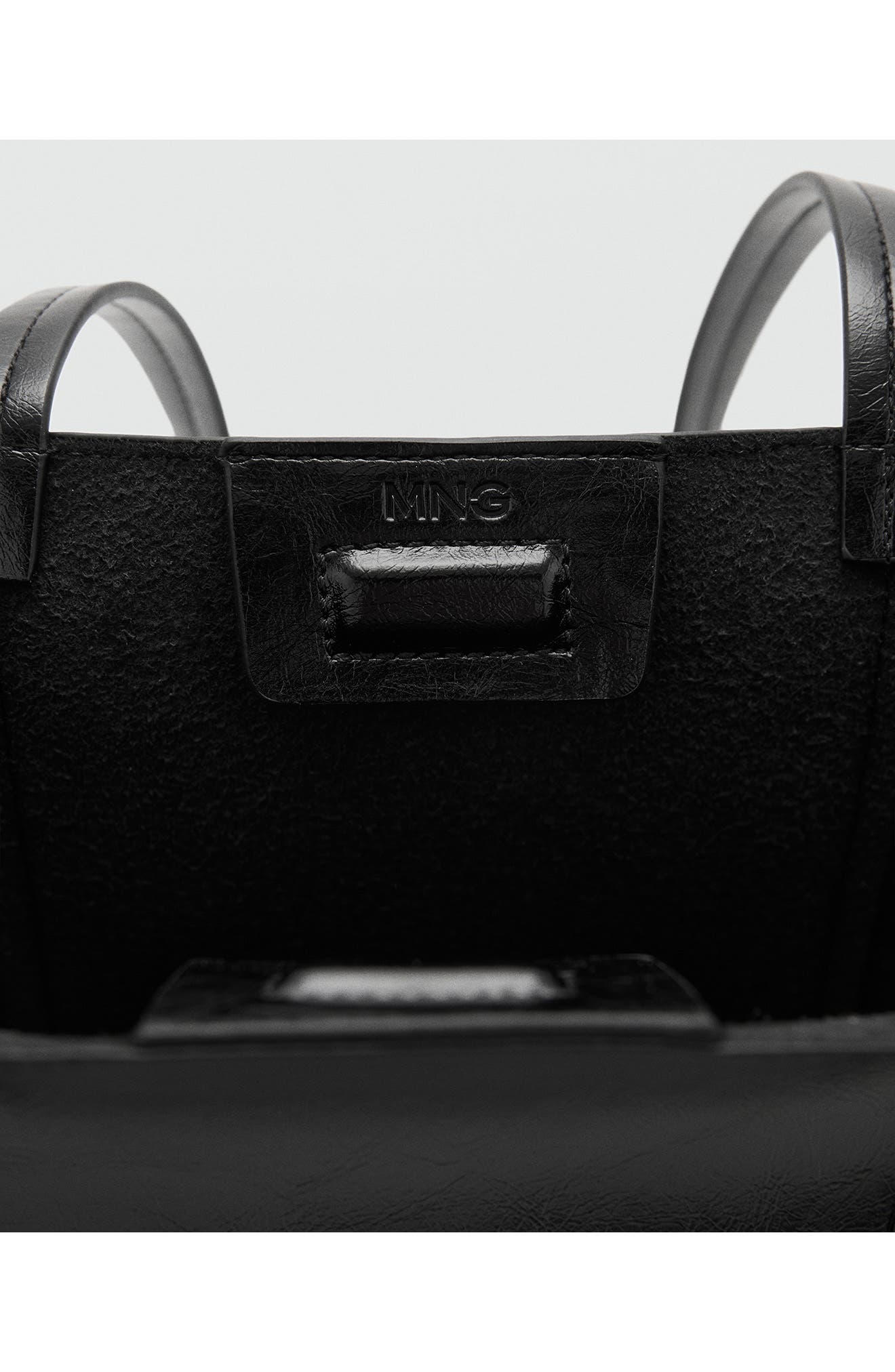 MANGO Medium Faux Leather Shopper Bag, Alternate, color, 