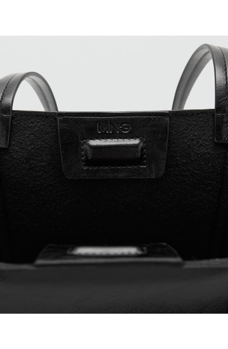 MANGO Medium Faux Leather Shopper Bag, Alternate, color,