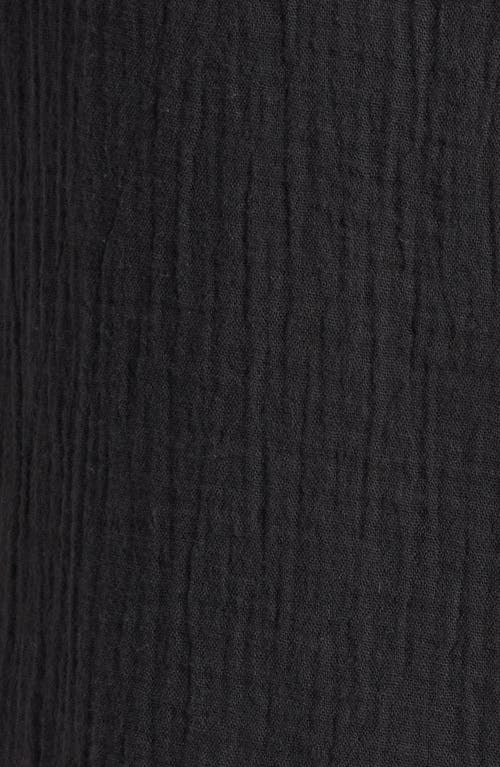 Treasure & Bond Duo Short Sleveve Gauze Button-up Shirt In Black