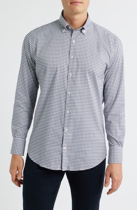 Cashiers Shadow Check Performance Twill Button-Down Shirt