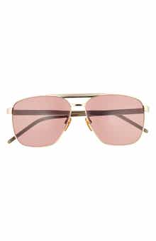 Gucci 58mm Aviator Sunglasses