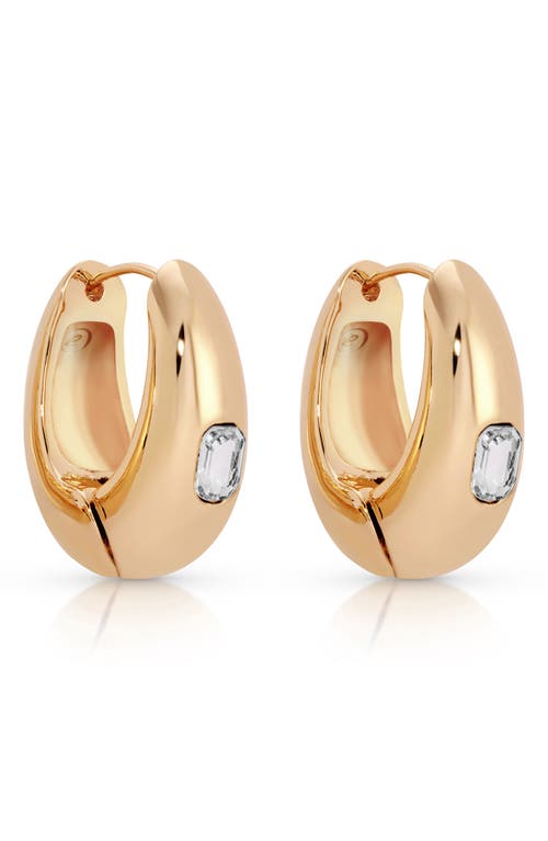 Ettika Deco Cubic Zirconia Hoop Earrings In Gold