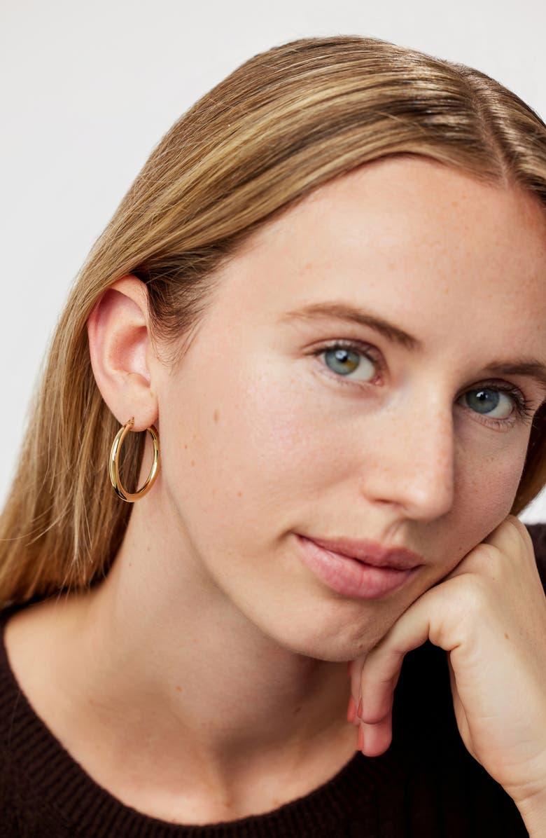 Ana Luisa Chunky Gold Hoop Earrings - Gold Classic Hoops Large, Alternate, color, Gold