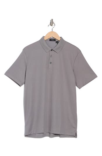 Theory Knit Polo In Gray