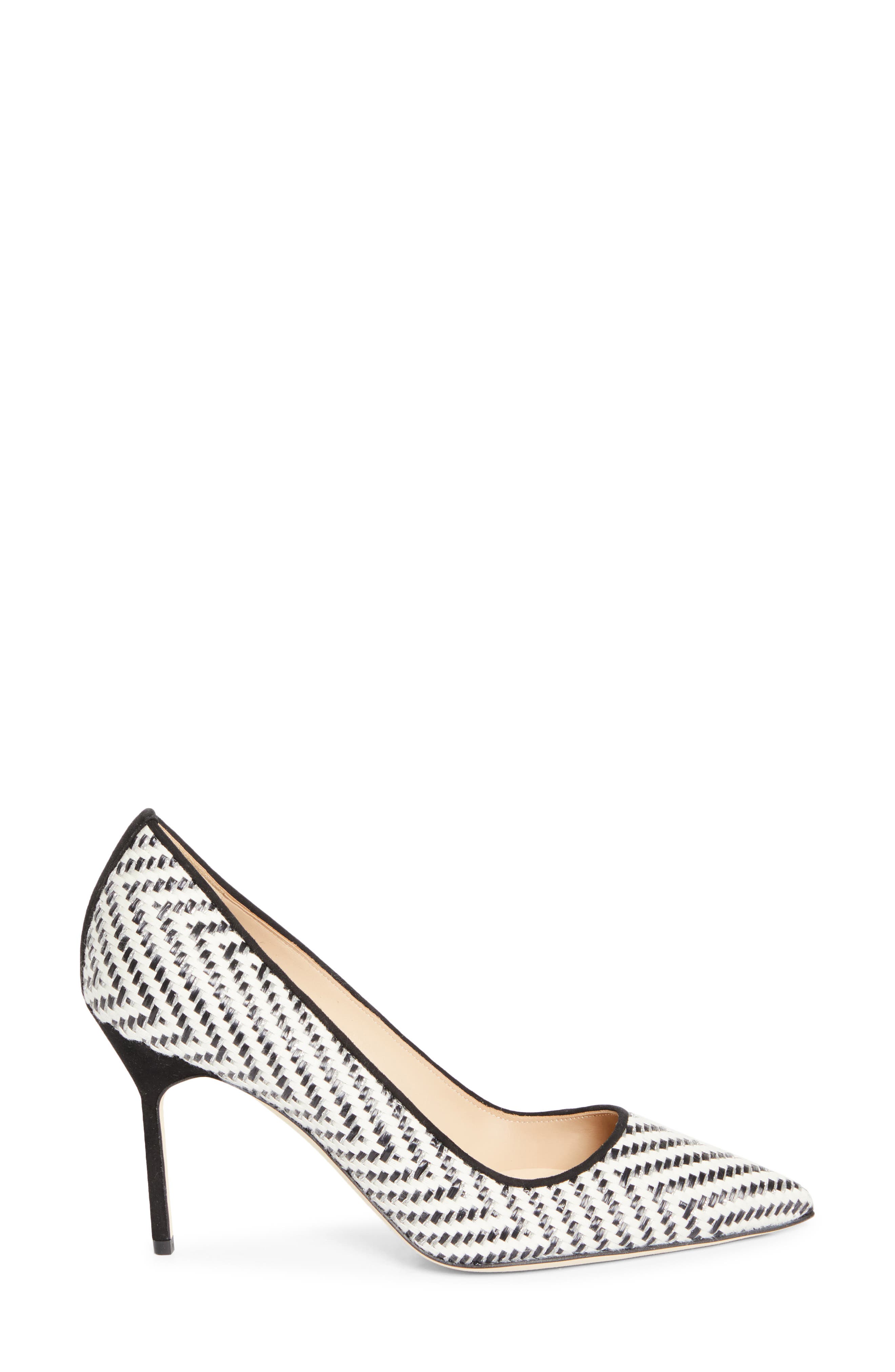 Manolo Blahnik BB Pointed Toe Raffia Pump, Alternate, color, 