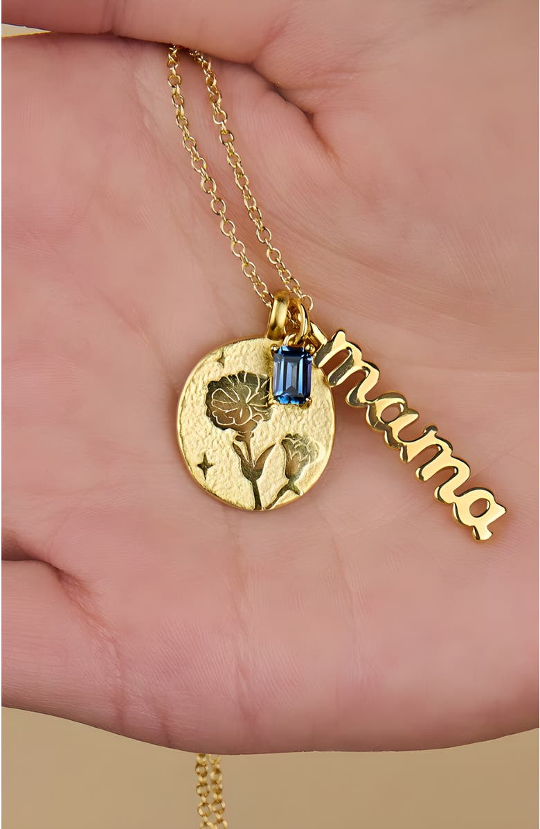 Little Sky Stone Mama Charm Necklace, Alternate, color, Gold