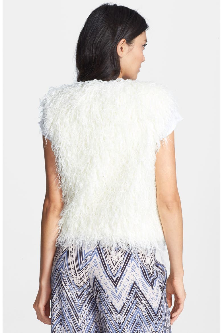 Shaggy Faux Fur Vest, Alternate, color, IVORY