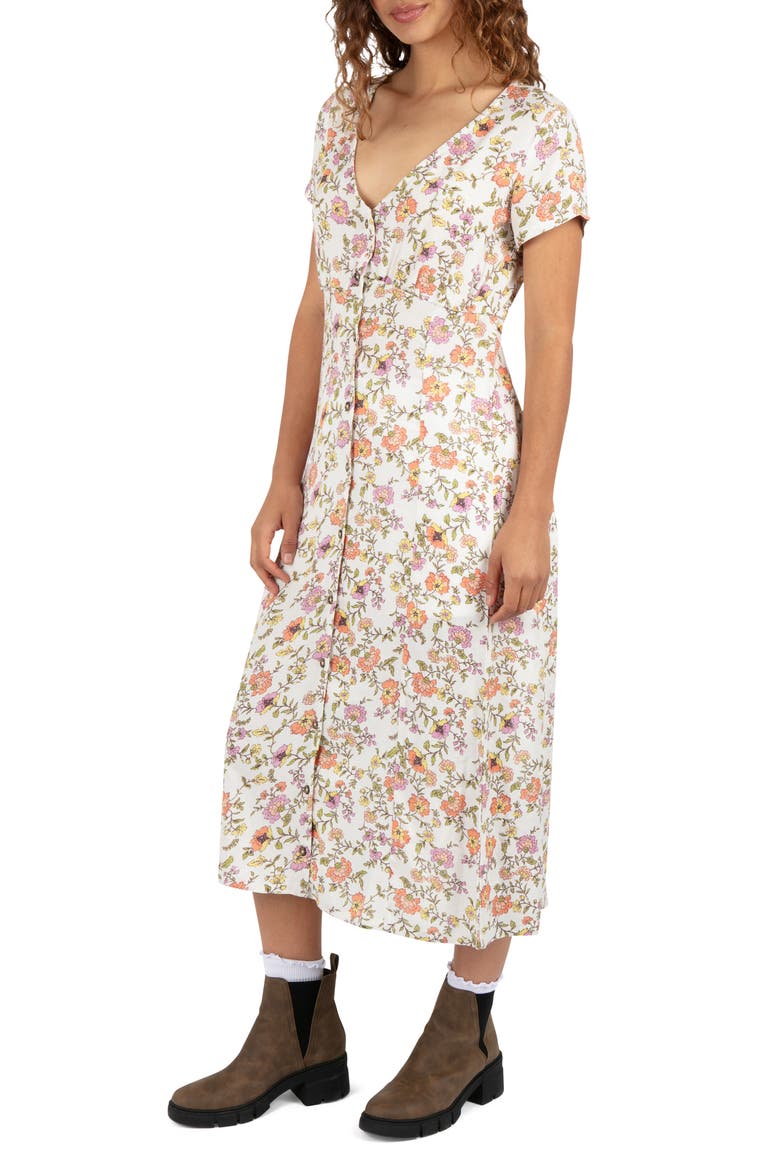 Wildflower Midi Dress, Alternate, color, NATURAL