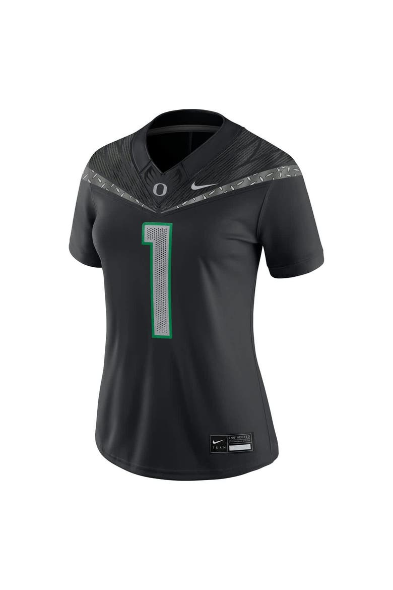 Women's Nike #1 Black Oregon Ducks Game Jersey, Alternate, color, Black