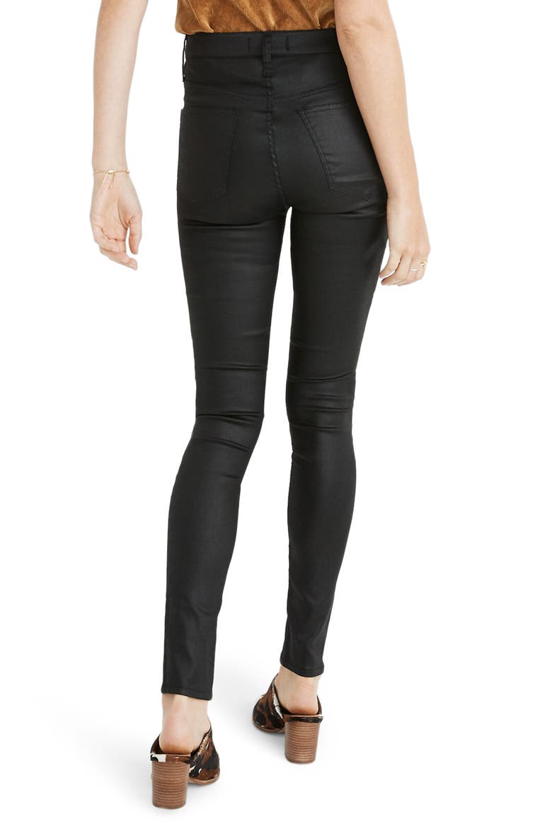 10 Coated Edition High Waist Skinny Jeans, Alternate, color, TRUE BLACK