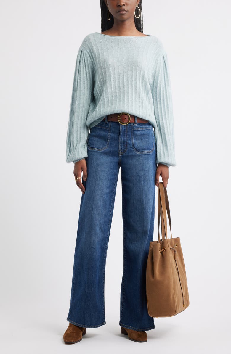 Treasure & Bond Alpaca & Wool Blend Rib Sweater, Alternate, color, Blue Delicate