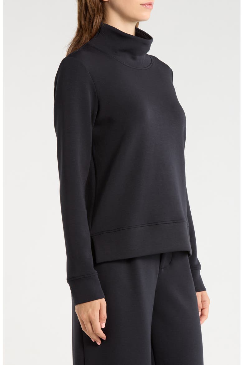 Dreamweave Recycled Polyester Blend Mock Neck Sweatshirt, Alternate, color, BLACK