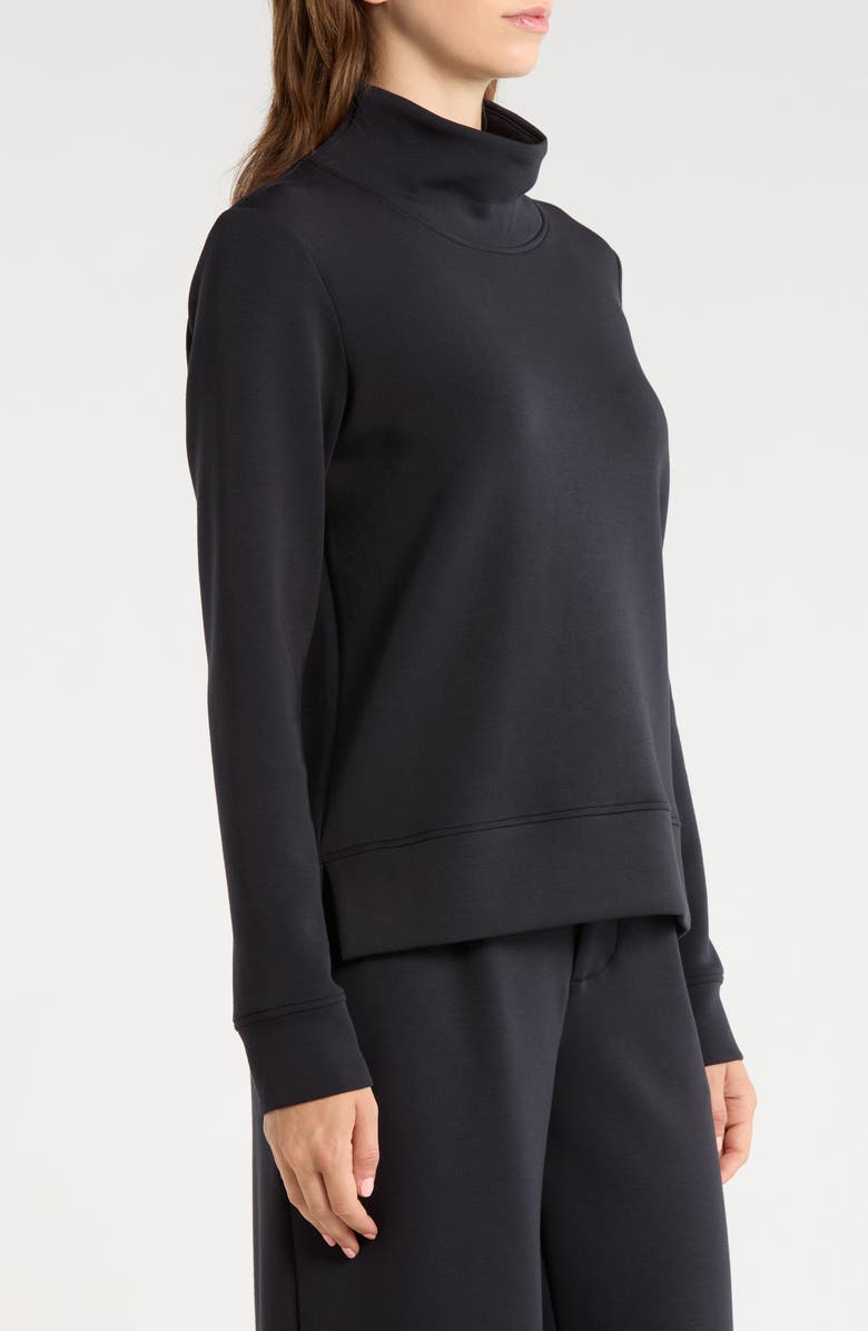 MPG Dreamweave Recycled Polyester Blend Mock Neck Sweatshirt, Alternate, color, Black