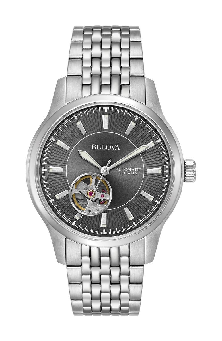 BULOVA Men's Automatic Bracelet Watch, 40mm, Main, color, Silver