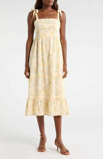Tie Strap Sleeveless Midi Dress