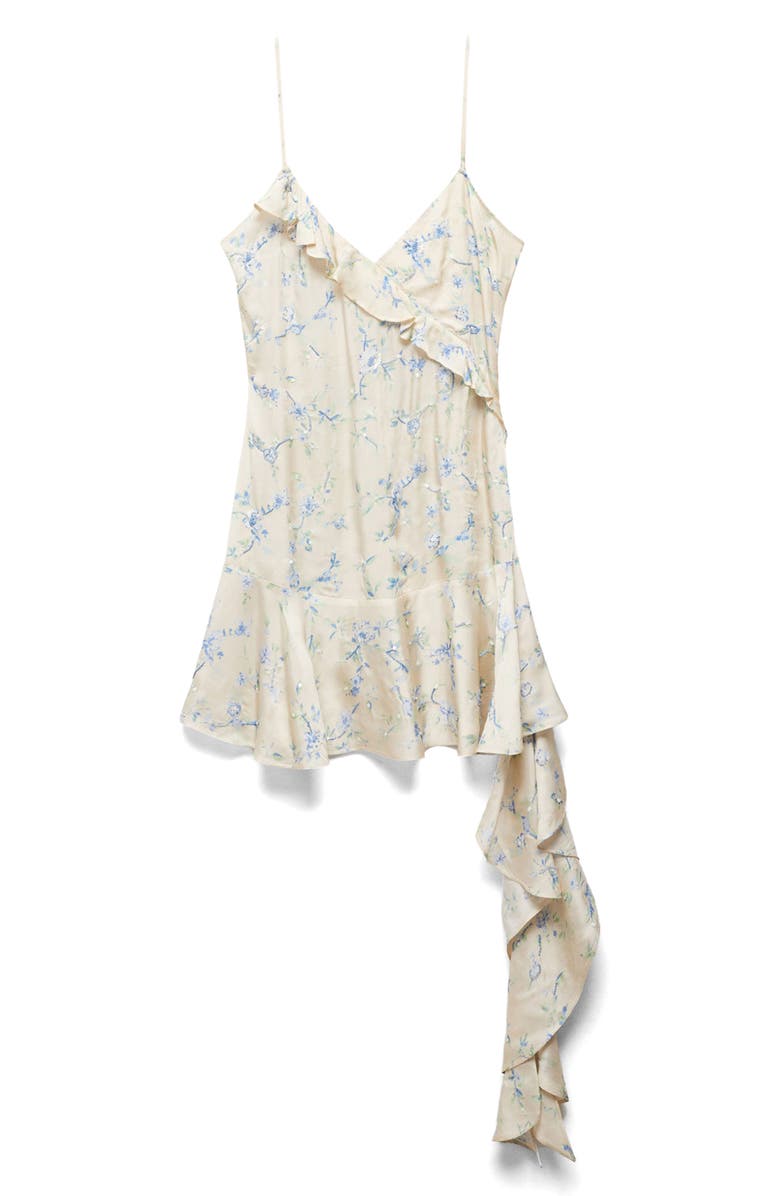 MANGO Floral Sequin Ruffle Minidress, Alternate, color, 