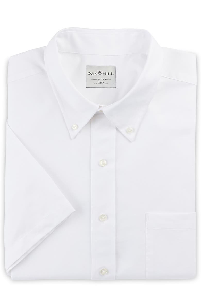 Oak Hill by DXL Pinpoint Dress Shirt, Main, color, White