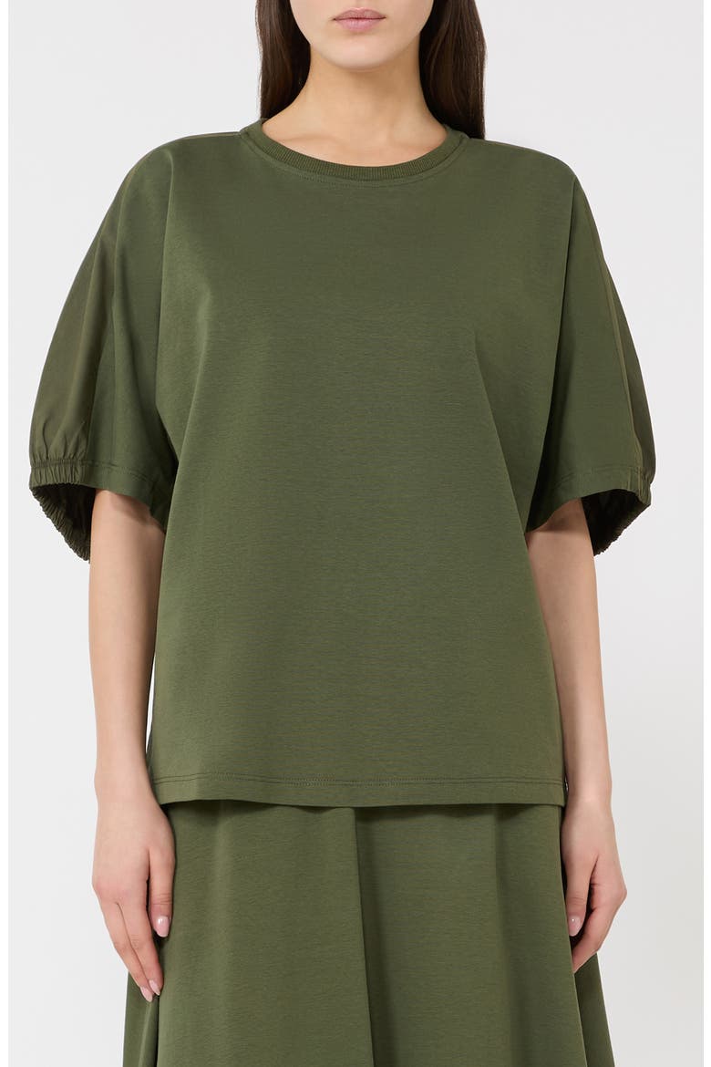 Puff Sleeve Knit Top, Main, color, MOSS GREEN