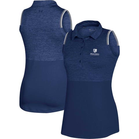 Women's Under Armour Navy Wells Fargo Championship Playoff Sleeveless Polo