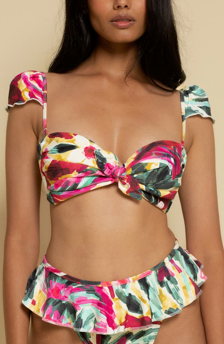 MONTCE Cabana Cap Sleeve Bikini Top, Main, color, 