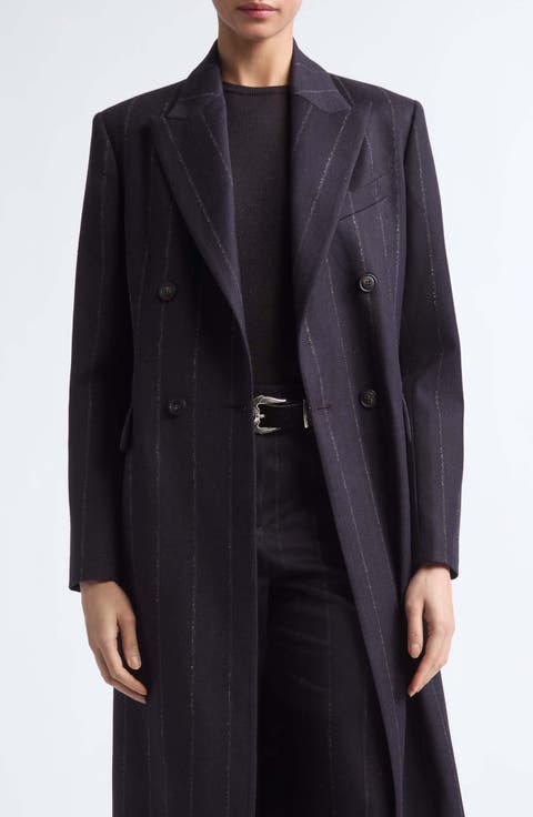 Pinstripe Wool & Silk Duster
