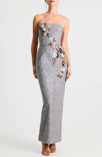 HELSI Silvia Floral Sequin Strapless Cocktail Dress