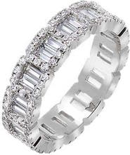 BY ADINA EDEN CZ Baguette X Round Illusion Eternity Band Ring