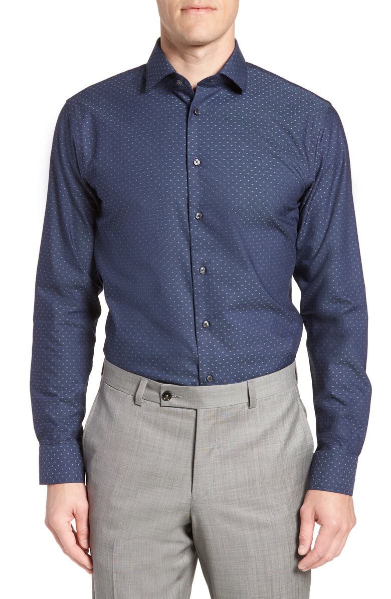 fitted lace wedding dress Comfort Stretch Non-Iron Solid Dress Shirt with Contrast Trim