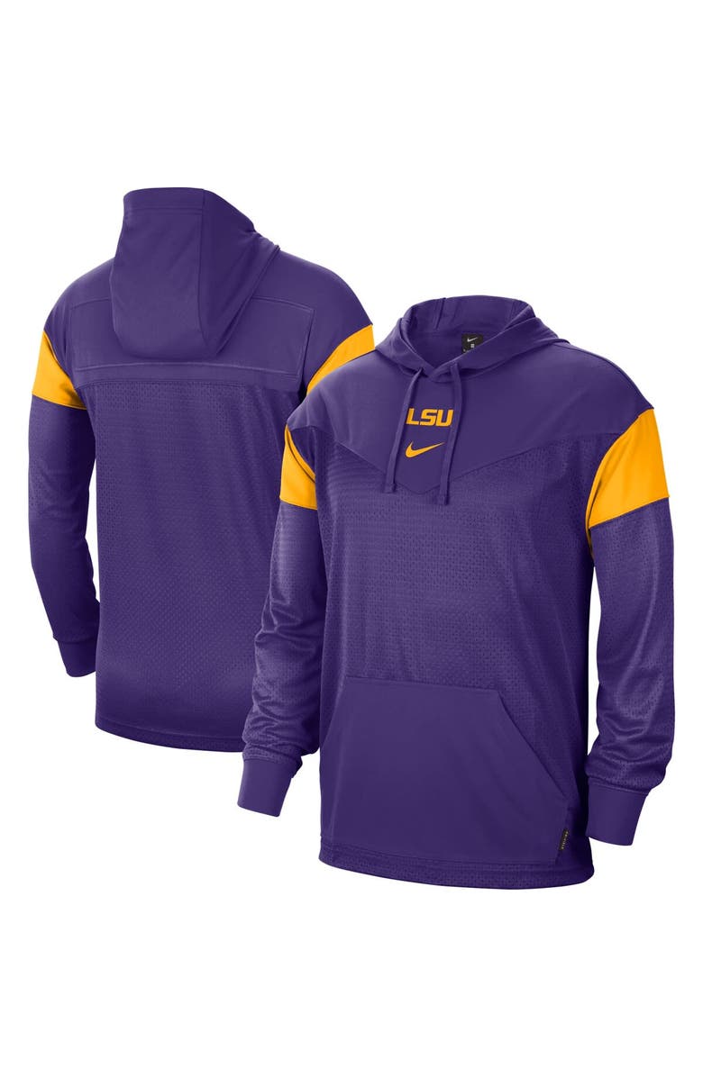 Nike Men's Nike Purple LSU Tigers Sideline Jersey Pullover Hoodie, Main, color, 