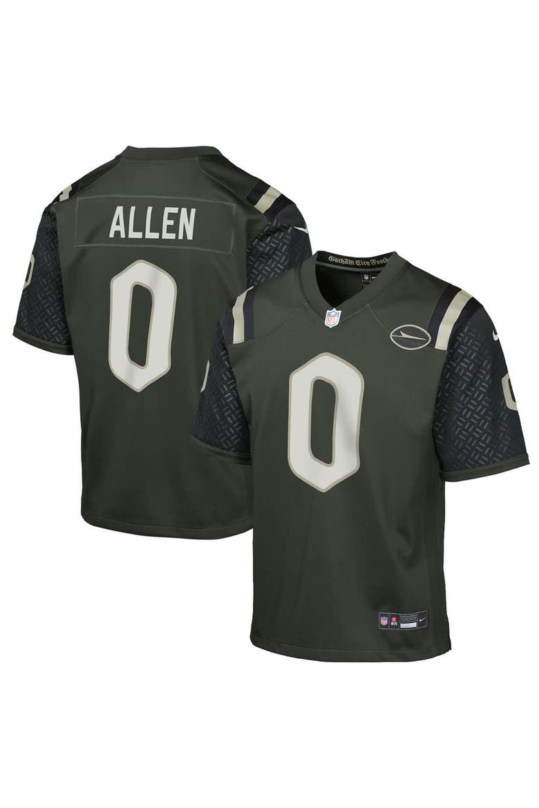 Youth Nike Braelon Allen Gotham Green New York Jets 2025 Rivalries Collection Game Jersey, Main, color, Green