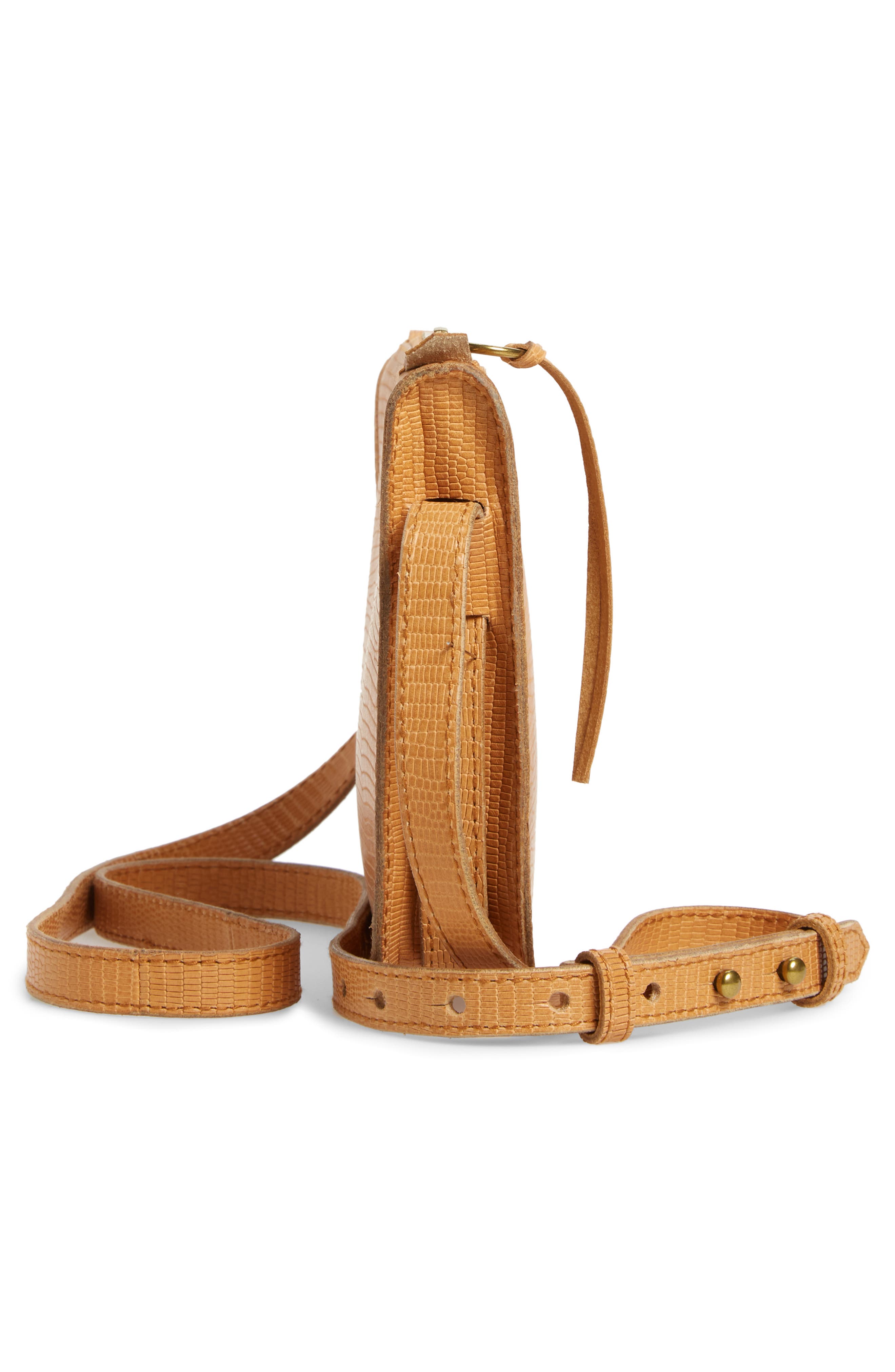 Madewell The Simple Lizard Embossed Leather Crossbody Bag, Alternate, color, 