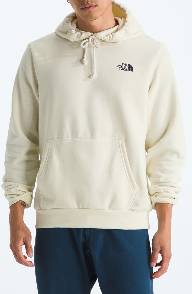 The North Face Evolution Half Dome Mountain Graphic Hoodie, Main, color, White Dune