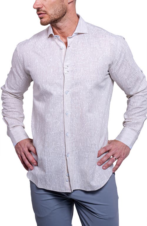 Maceoo Einstein Resistance Contemporary Fit Linen & Cotton Button-up Shirt