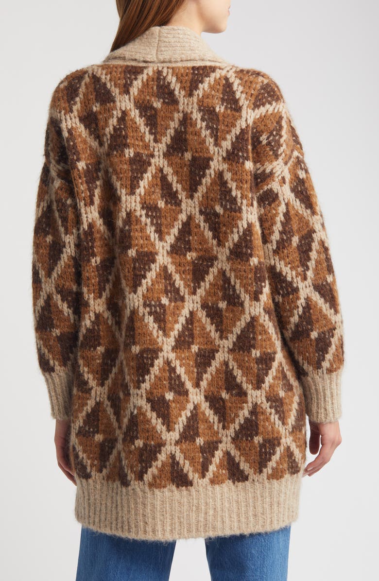 FRAME Grandfather Alpaca Blend Shawl Collar Cardigan, Alternate, color, Cream Multi