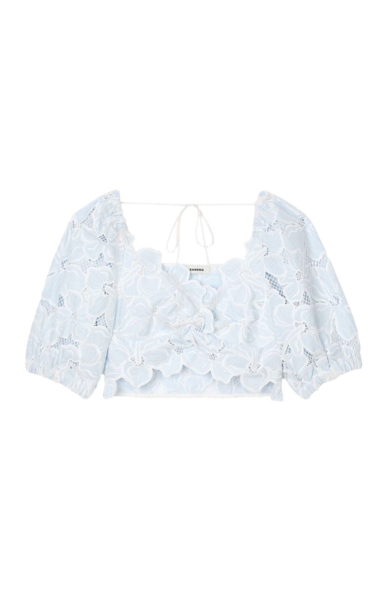 SANDRO Guipure lace top, Alternate, color, 