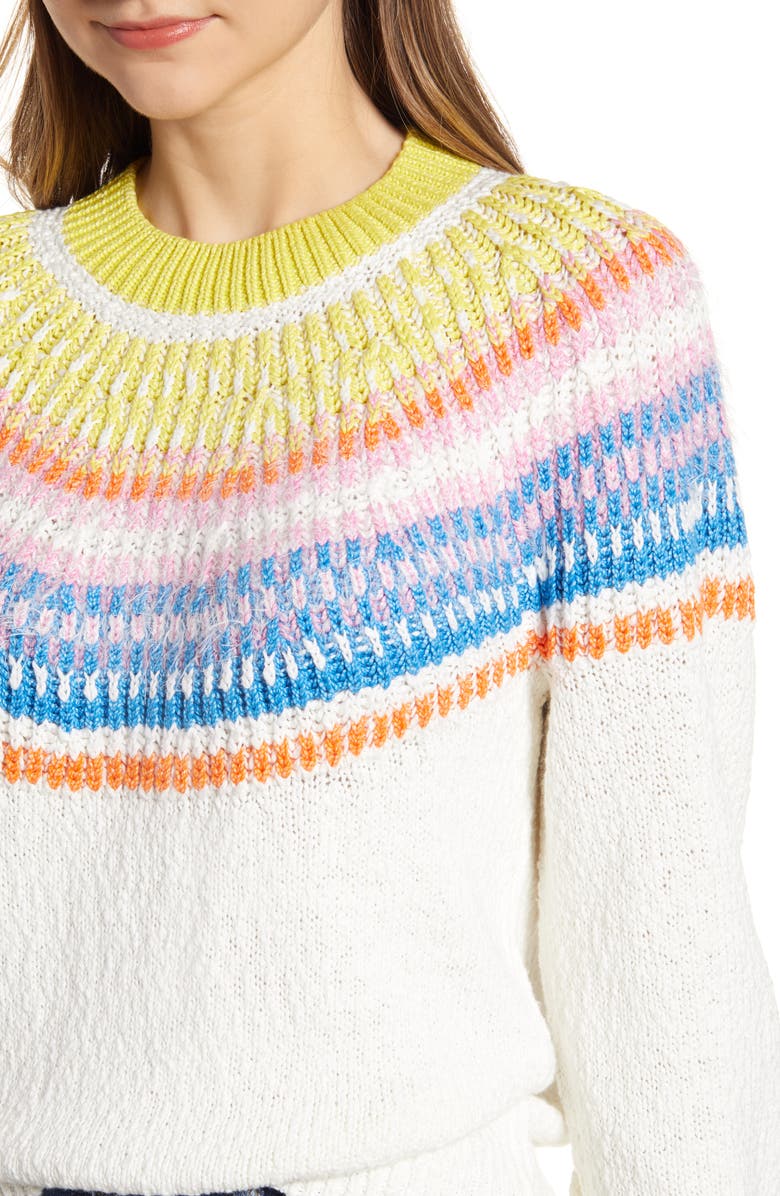 Lou & Grey Fuzzy Fair Isle Sweater, Alternate, color, 