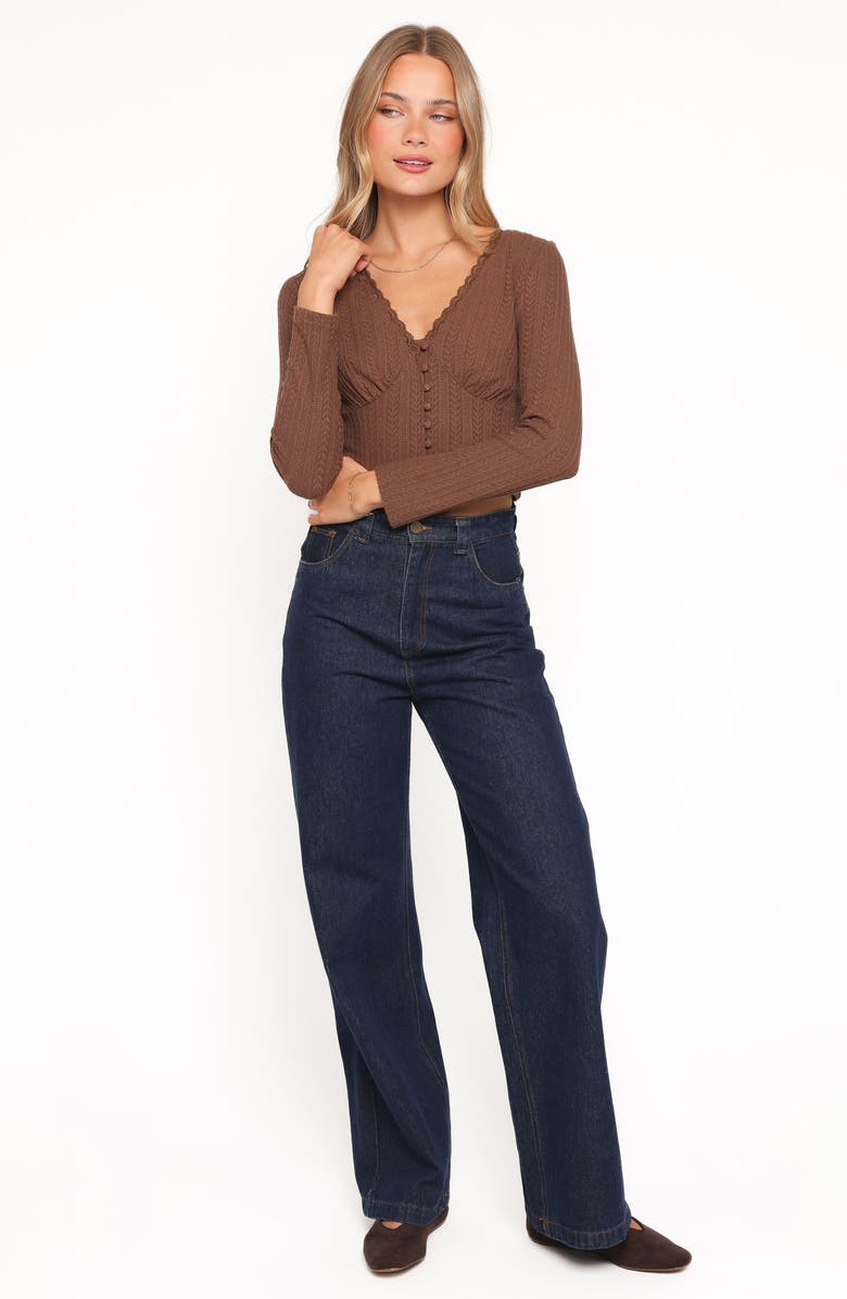 Petal & Pup Leslie Button Front Knit Crop Top, Alternate, color, 