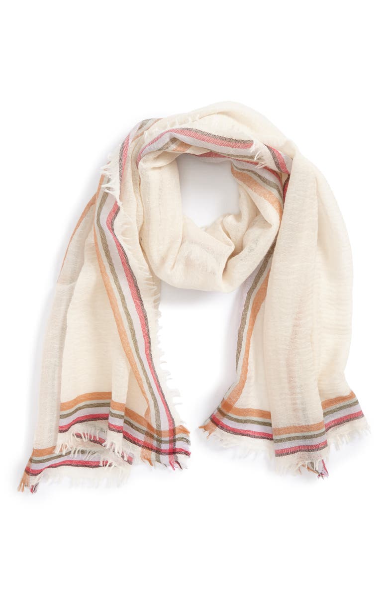 Tory Burch 'Signature' Wool Scarf, Main, color,