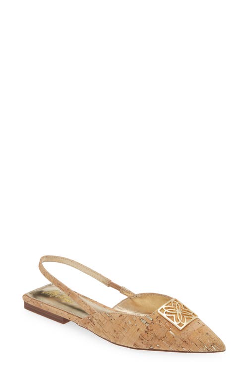 Lilly Pulitzer® Brit Pointed Toe Slingback Flat in Natural 