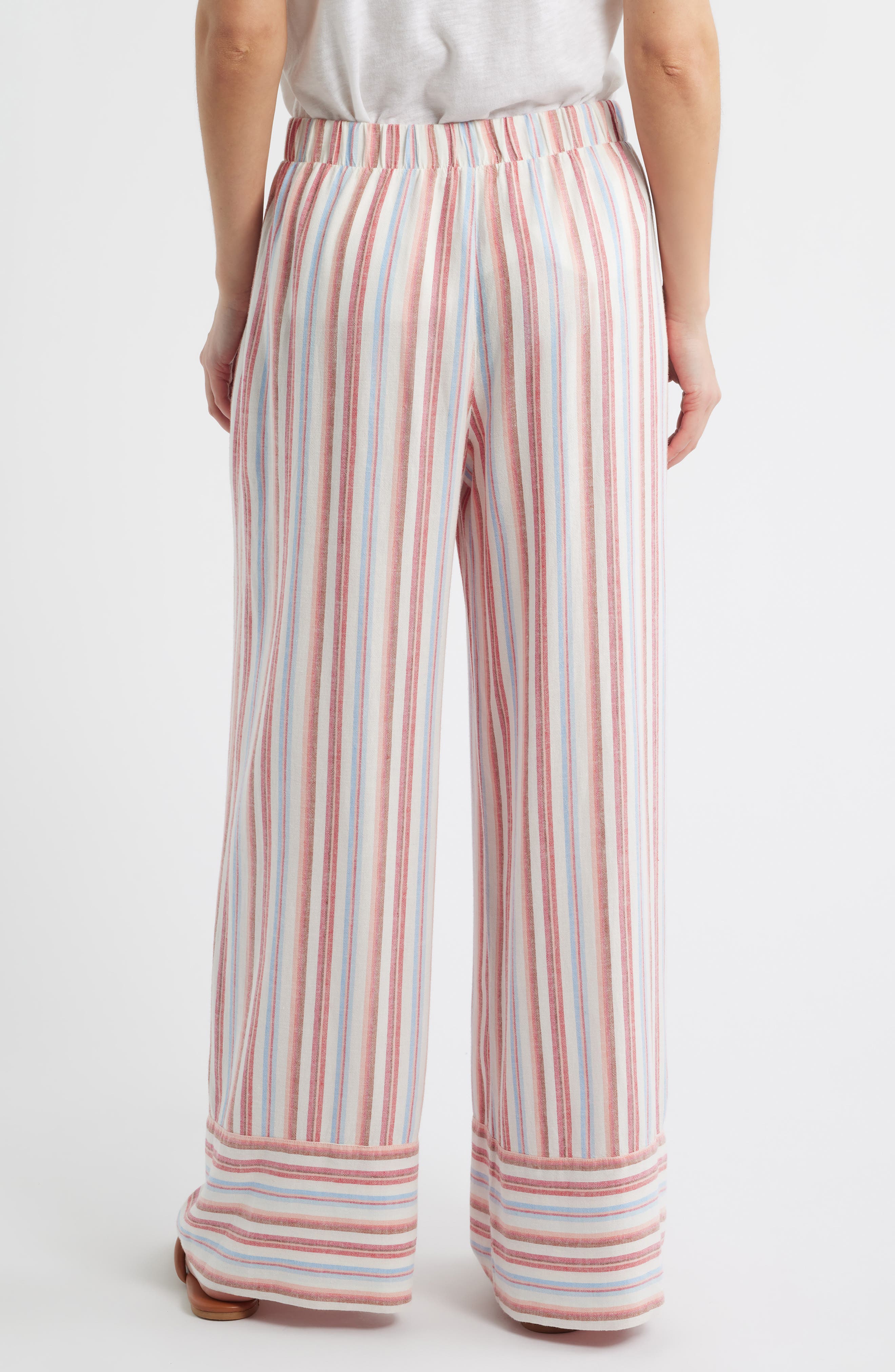 Stripe Linen Blend Wide Leg Pants - image 2