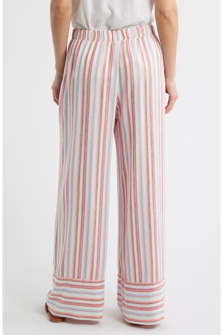 Stripe Linen Blend Wide Leg Pants, Alternate, color, TUSCAN SUNRISE STRIPE