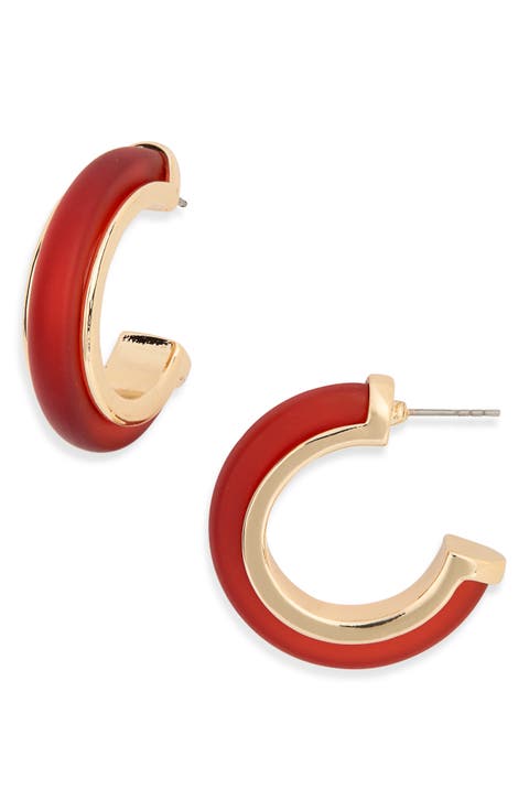 Frosted Resin Hoop Earrings