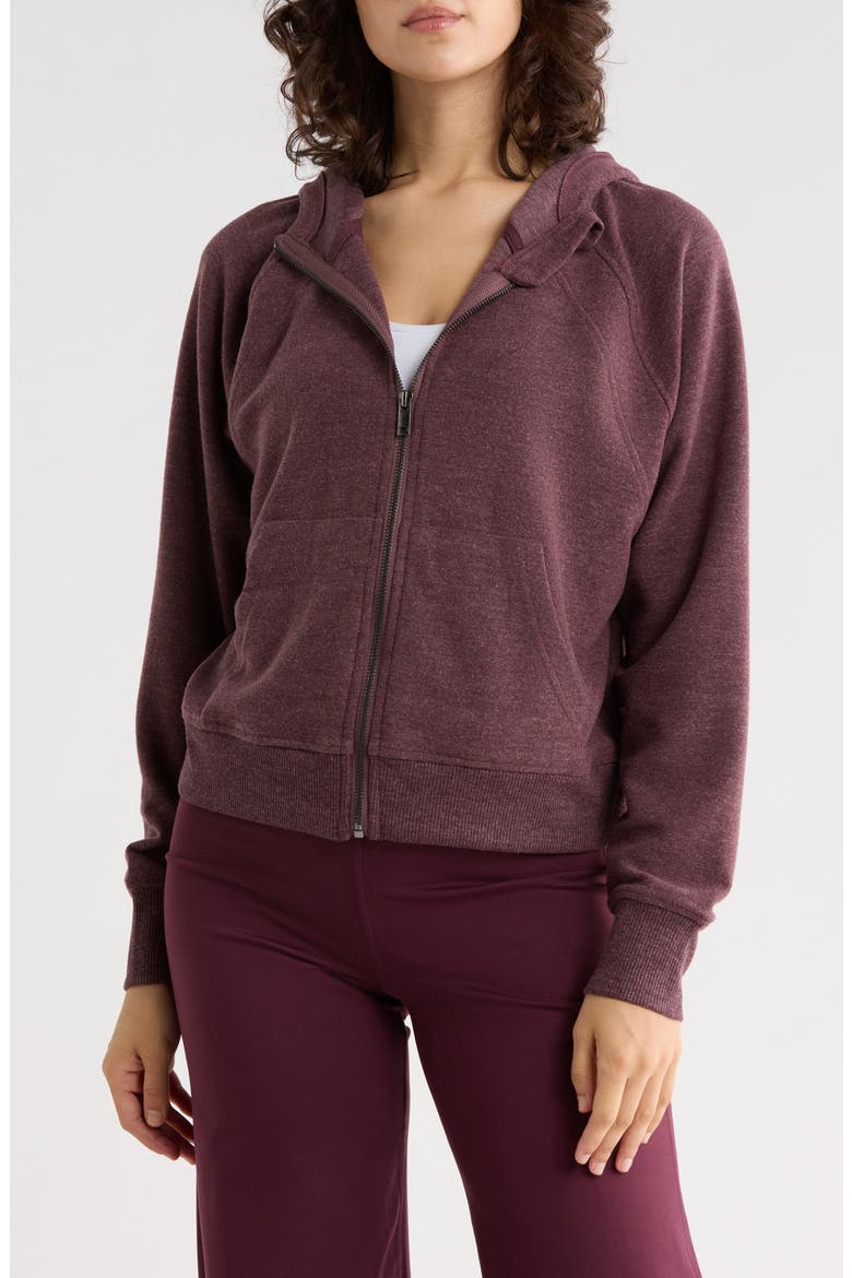 Melody Crop Full Zip Hoodie, Main, color, H. HUCKLEBERRY