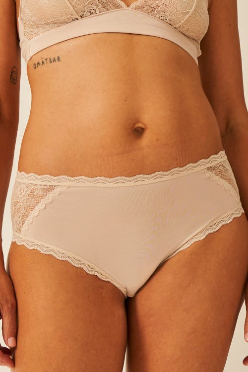 Stripe & Stare Eco Lace Triangle Bralette & High Rise Set In Neutral